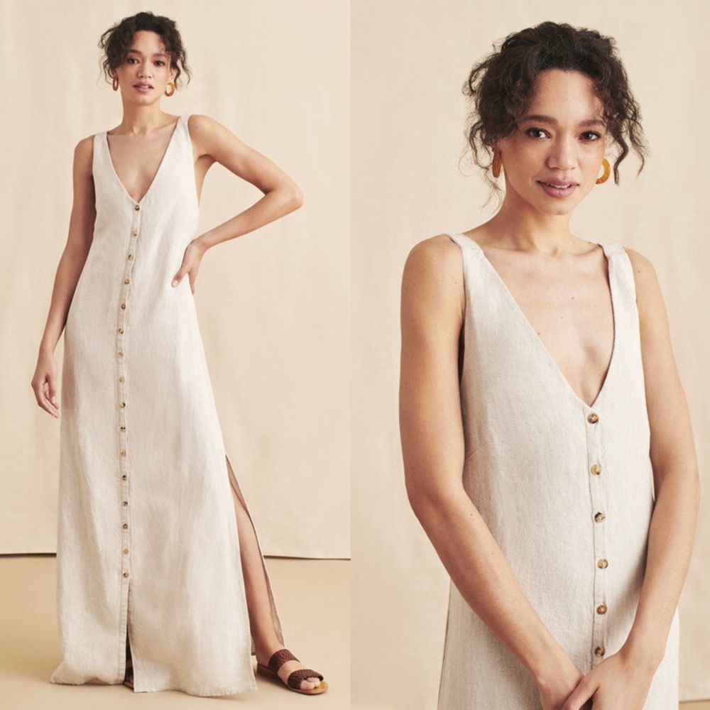 Faherty Big Sur Linen Maxi Dress